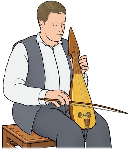 bowed string instruments : Calabrian lira player