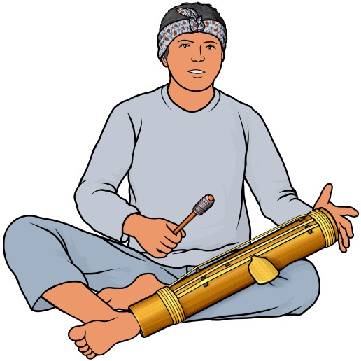 celempung bamboo player (Indonesia)