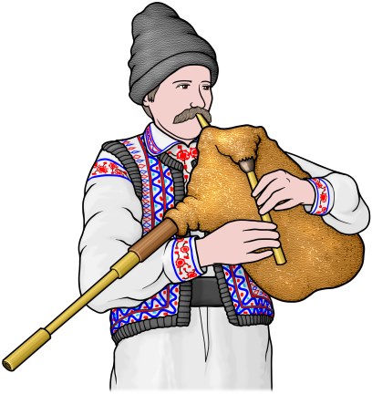 Romanian bagpipes / cimpoi player