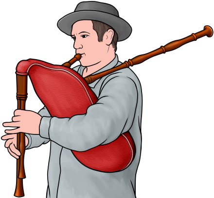 French bagpipes : corne muse player