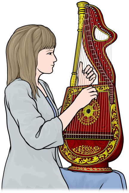 playing dital harp
