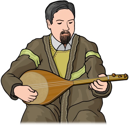 Azerbaijan instrument : gopuz player