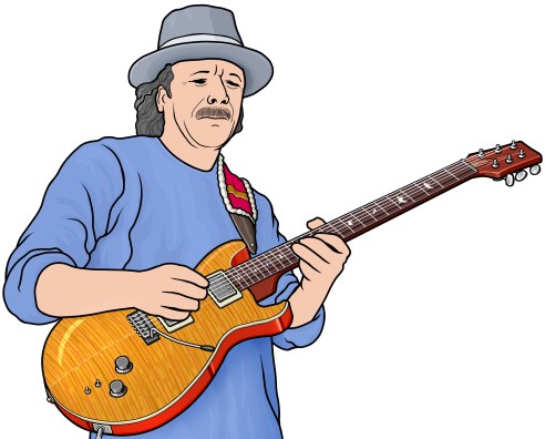 electric guitar : Carlos Santana