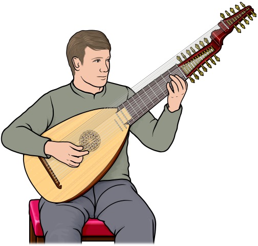 playing lute