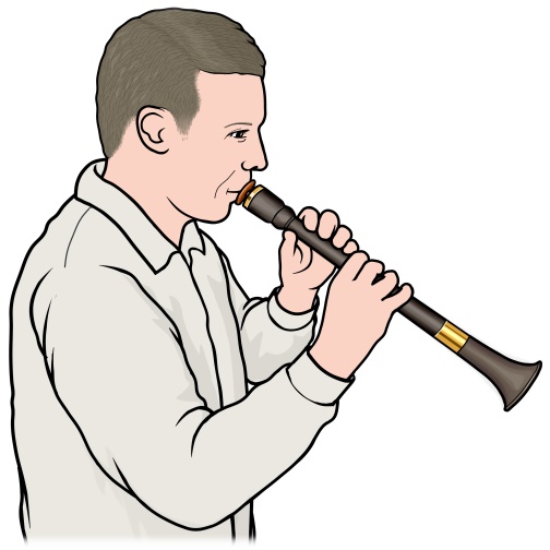 double-reed instrument : playing the piffero